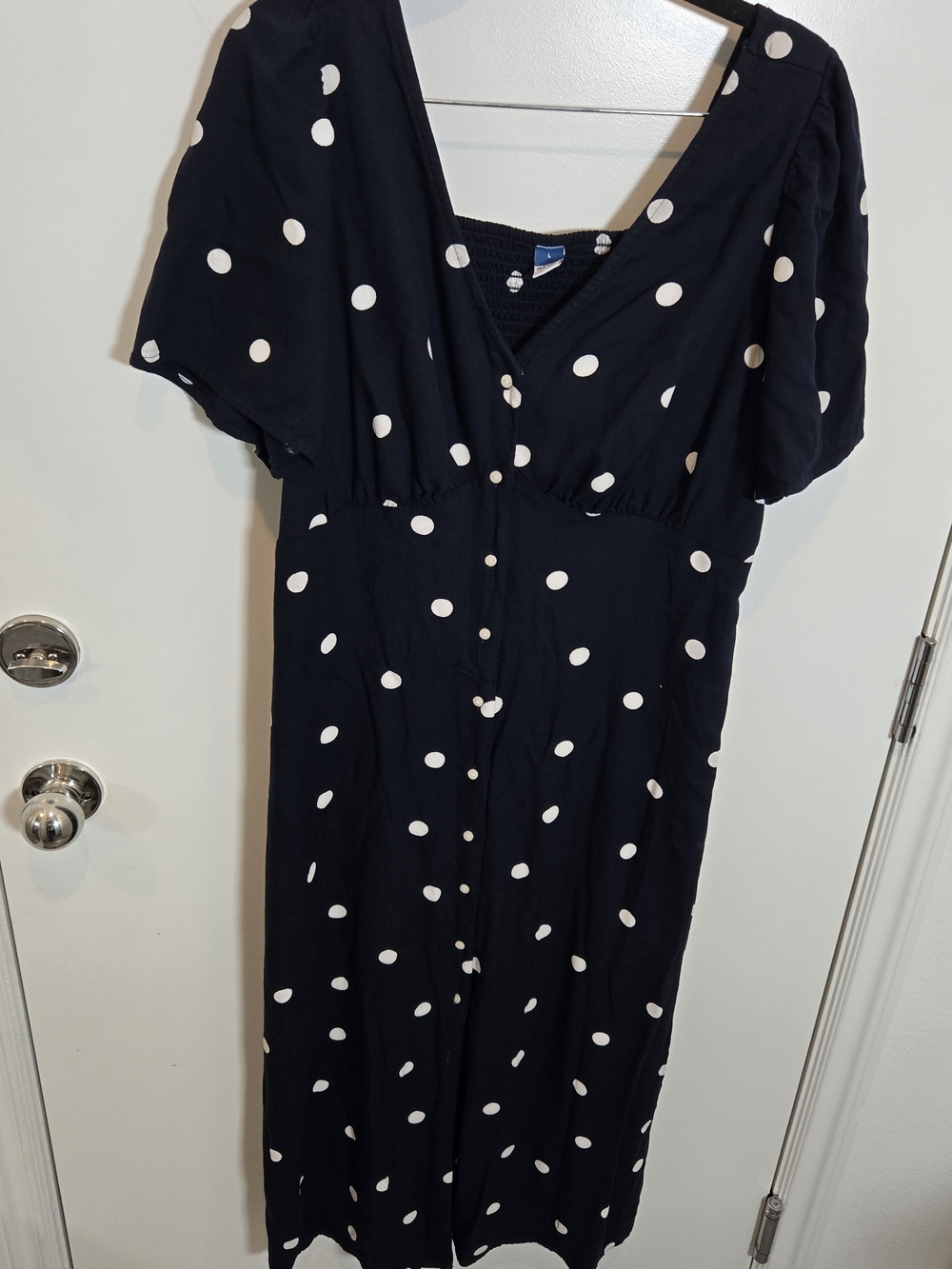 Old Navy Navy Blue Polka Dot Maxi Dress